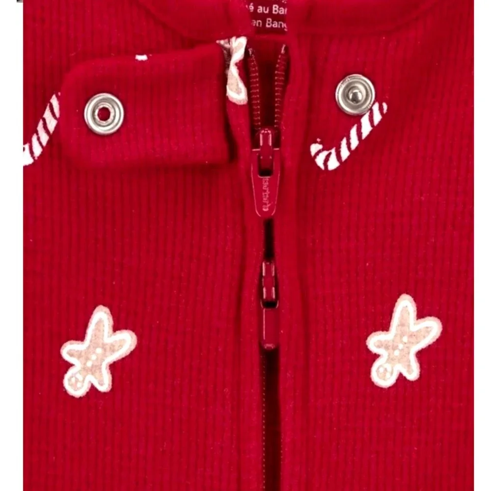 Carters Just One You One Piece Sleep N Play Thermal Waffle Baby Christmas Red NB